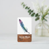 Elegante Waterverf Quill Pen Freelance schrijver Visitekaartje (Staand voorkant)