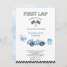 Elegante Waterverf Race Car eerste verjaardagsfees