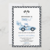 Elegante Waterverf raceauto 2e verjaardagsfeest Kaart (Voorkant)