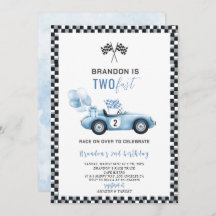 Elegante Waterverf raceauto 2e verjaardagsfeest