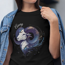 Elegante Waterverf Ram Zodiac Custom T-shirt