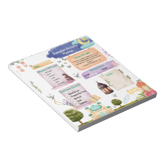 Elegante Waterverf Ramadan activiteitenplanner Notitieblok (Schuin)