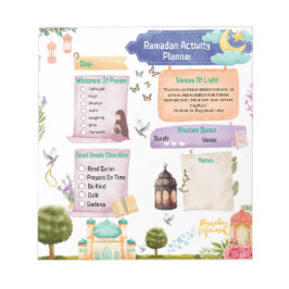 Elegante Waterverf Ramadan activiteitenplanner Notitieblok