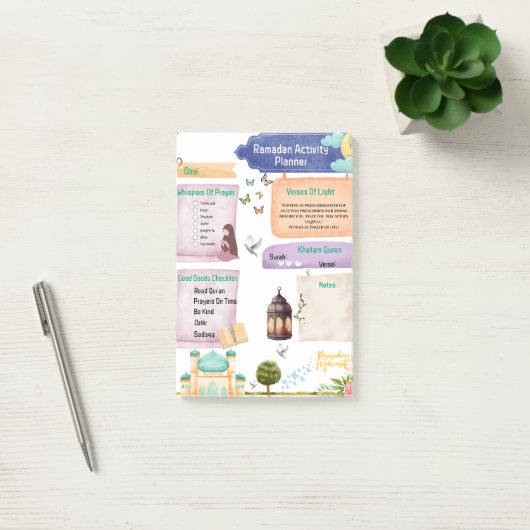 Elegante Waterverf Ramadan activiteitenplanner Post-it® Notes (Kantoor)