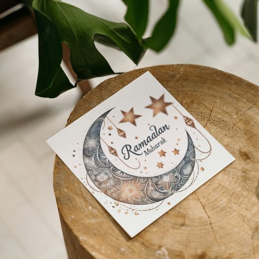 Elegante waterverf Ramadan Kareem Mubarak Notitiekaartje