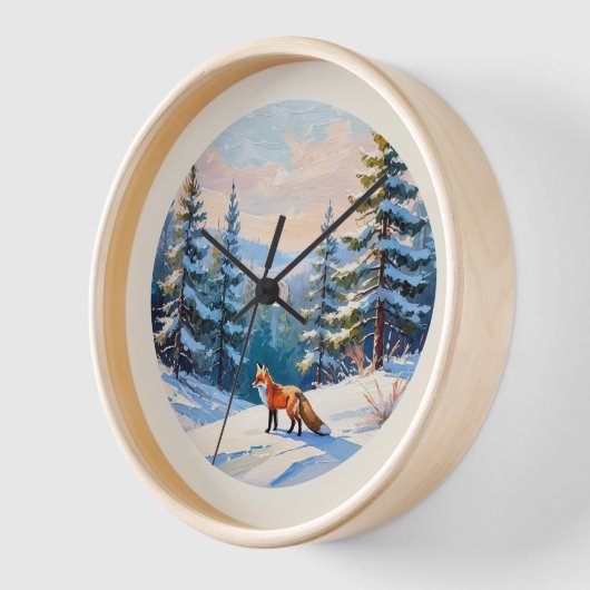 Elegante  Waterverf Red Fox in wintersneeuw (Hoek)