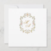 Elegante Waterverf Retro Bloemen Lijst Bruids Show Kaart (Achterkant)