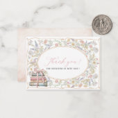 Elegante Waterverf retro bloemen vrijgezellenfeest Notitiekaartje (Voorkant / Achterkant in situ)