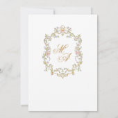 Elegante Waterverf Retro Flowers Lijst Baby shower Kaart (Achterkant)