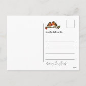 Elegante waterverf robijnen en krans Kerstmis Feestdagenkaart (Achterkant)