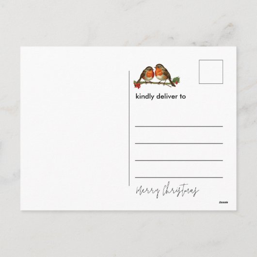 Elegante waterverf robijnen en krans Kerstmis Feestdagenkaart (Achterkant)