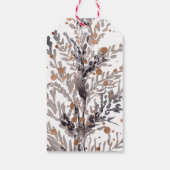 Elegante Waterverf Robin Christmas Branch Cadeaulabel (Achterkant)