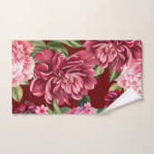 Elegante Waterverf rode bloemetjes en groen Bad Handdoek (Handdoek)