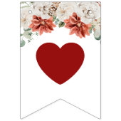 Elegante Waterverf Rode Bloemige Winter Bruid-to-B Vlaggetjes (Tweede vlag)