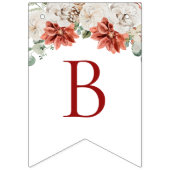 Elegante Waterverf Rode Bloemige Winter Bruid-to-B Vlaggetjes (Derde vlag)