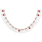 Elegante Waterverf Rode Bloemige Winter Bruid Word Vlaggetjes (Alle)