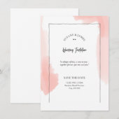 Elegante Waterverf rode minimalistische bruiloft Kaart (Voorkant / Achterkant)