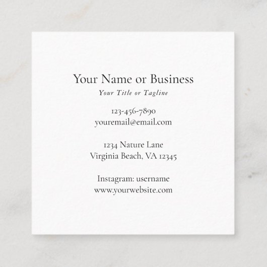 Elegante Waterverf rode papaver bloem Vierkante Visitekaartje (Achterkant)