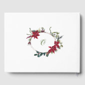 Elegante Waterverf Rode Poinsettia Bruidssalon Gastenboek (Achterkant)