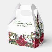 Elegante Waterverf Rode Poinsettia Bruiloft Bedankdoosjes (Achterkant)