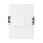 Elegante Waterverf Rode Poinsettia Bruiloft Uitnodigingen Wikkel (Achterkant Voorbeeld)