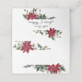 Elegante Waterverf Rode Poinsettia Trouwtafel Plaatskaartje (Buitenkant ongevouwen)