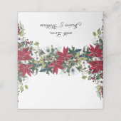 Elegante Waterverf Rode Poinsettia Trouwtafel Plaatskaartje (Buitenkant ongevouwen)