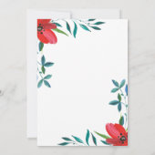 Elegante Waterverf Rode Roos Zomer Bloemige Bruilo Save The Date (Achterkant)