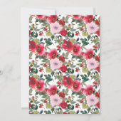 Elegante Waterverf Rode Rose Bloemen Bruiloft Kaart (Achterkant)