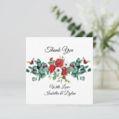 Elegante Waterverf Rode Rozen Eucalyptus  (Staand voorkant)