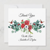 Elegante Waterverf Rode Rozen Eucalyptus  (Voorkant)
