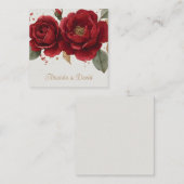 Elegante Waterverf rode rozen met gouden glitter Notitiekaartje (Voorkant / Achterkant)