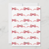 Elegante waterverf rode strik Kerst Foto Vakantie Feestdagenkaart (Achterkant)