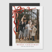 Elegante Waterverf Rode strik Kerst Magnetische Ka (Voorkant / Achterkant)