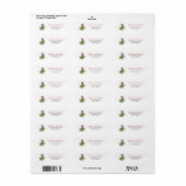Elegante waterverf rode strik maretak Kerstmis Etiket (Full Sheet)