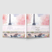 Elegante Waterverf Romantisch Paris Frankrijk Brui Gastenboek (Volledig)
