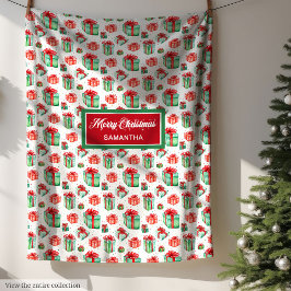 Elegante waterverf rood groen traditionele worp fleece deken