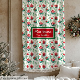 Elegante waterverf rood groen traditionele worp fleece deken