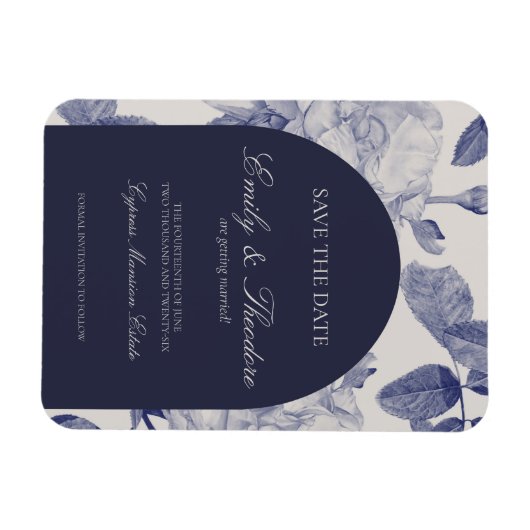 Elegante Waterverf Roos bruiloft Save the Date Magneet (Horizontaal)