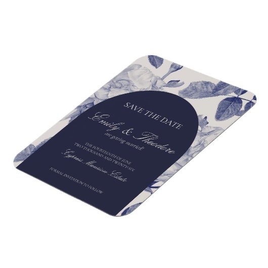 Elegante Waterverf Roos bruiloft Save the Date Magneet (Linkerzijde)