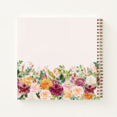 Elegante Waterverf Roos Flower Wedding Guestbook Notitieboek (Achterkant)