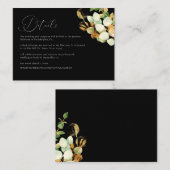 Elegante Waterverf Roos Gold Greenery Informatiekaartje (Voorkant / Achterkant)