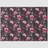 Elegante Waterverf Roos Schedel Halloween Tissuepapier (Voorkant)