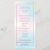 Elegante Waterverf Roze Blauwgroen Goud Confetti B Programmakaart