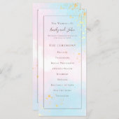 Elegante Waterverf Roze Blauwgroen Goud Confetti B Programmakaart