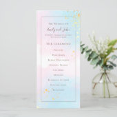 Elegante Waterverf Roze Blauwgroen Goud Confetti B Programmakaart