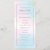 Elegante Waterverf Roze Blauwgroen Goud Confetti B Programmakaart (Voorkant)