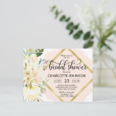 Elegante Waterverf Roze Bloem Bruiloft Feest Briefkaart (Staand voorkant)