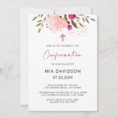 Elegante Waterverf Roze Bloem Meisjes Bevestiging Kaart (Voorkant)