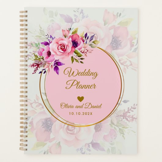 Elegante Waterverf Roze Bloem, Rozen Organizer (Voorkant)